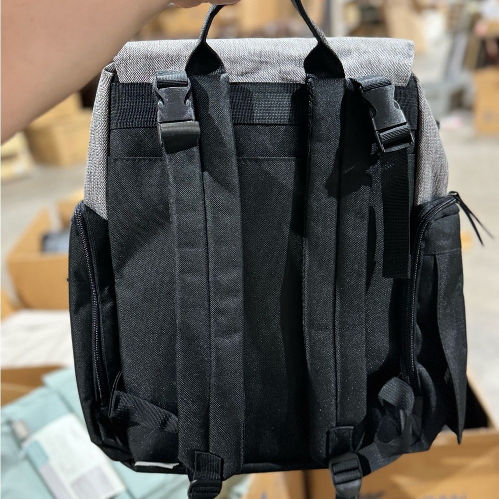 Eddie Bauer Black/Gray Cascade Diaper Bag Backpack - Picture 2 of 2